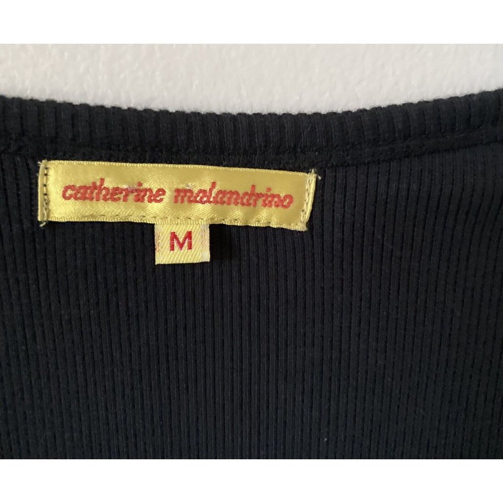 Catherine Malandrino Black Stretch Tank Top Embellished Steer Head Medium - Picture 5 of 6